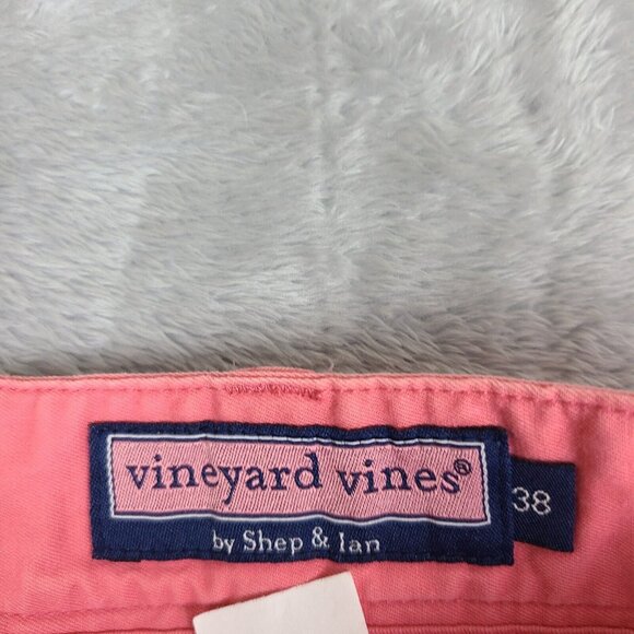 Vineyard Vines Links Shorts Mens Size 38 Coral Flat‎ Front 100% Cotton - Picture 2 of 8